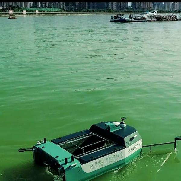 Aluminum Alloy Unmanned River Cleaning Boat 8h Battery Life 2m/S
