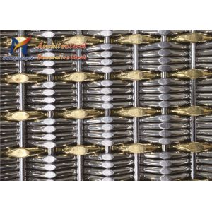 China Antique Brass Opaque Wire Facade Mesh Electrolytic Polishing 6.7mm wholesale