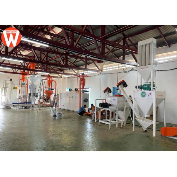 Dry Type 300KG/H Fish Feed Production Line 90KW For Aqua Animals