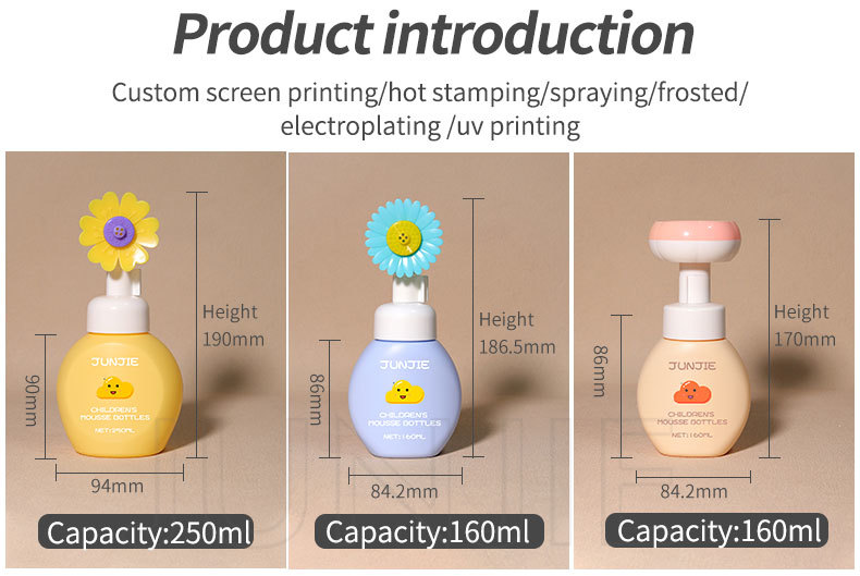 160ml Hand Wash Bottle Refillable Foaming Soap Dispenser Empty Custom Plastic Beauty Packaging