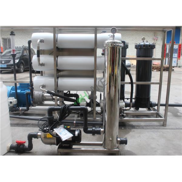 Contain Pressure Gauge Sea Water Purification Machine , Reverse Osmosis With 8040 Membrane