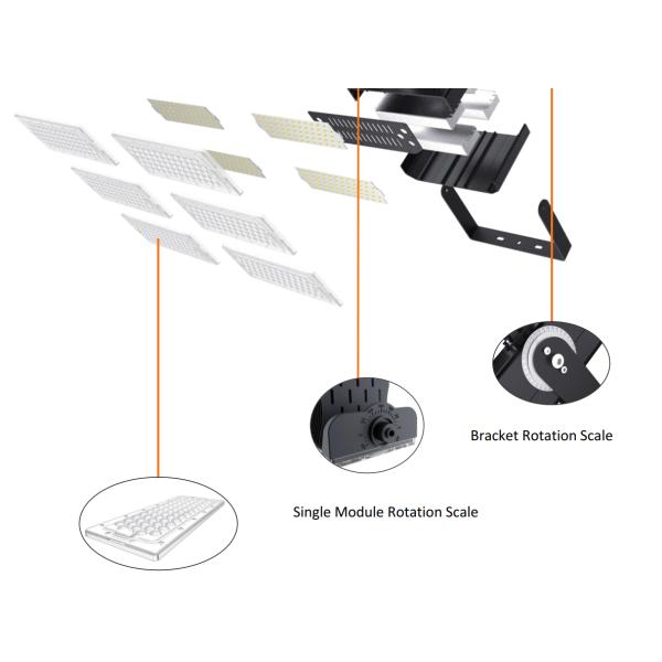 300W IP66 IK08 LED Outdoor Stadium High Mast Flood Lighting 10° /20° /40° /60° /90° 160lm/W Ra70 2700K-6500K for Sports