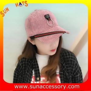 China QF17046 Sun Accessory customized corduroy baseball cap, embroidered logo on the cap wholesale