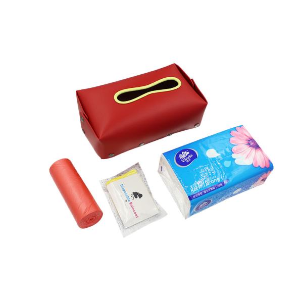 Quality portable leather Tissue Box Holder For Car Napkin tissue box car organizer make your car clean and tidy for sale