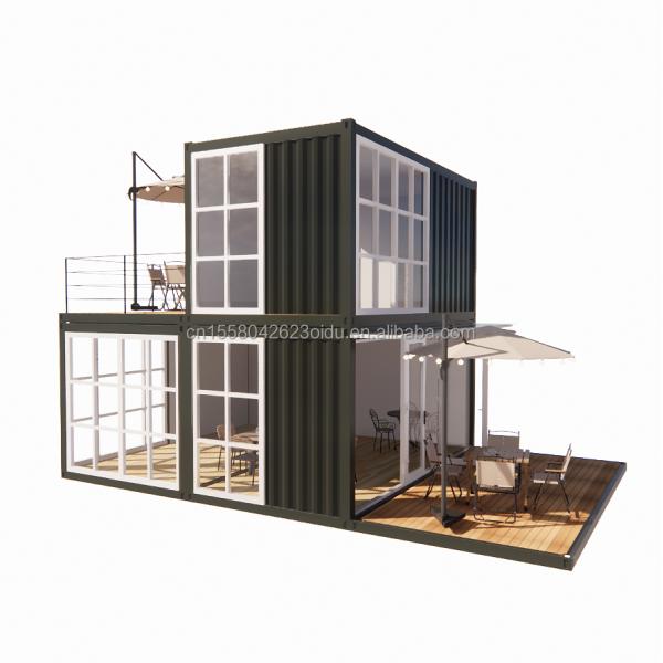 20ft Prefab Shipping Tiny Houses Container House Movable Prefabricated House for Shop in Chinese Design Style