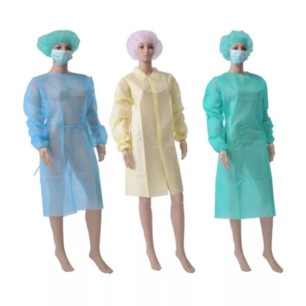 Quality Disposable Medical Isolation Coat With Knitted Cuff for sale