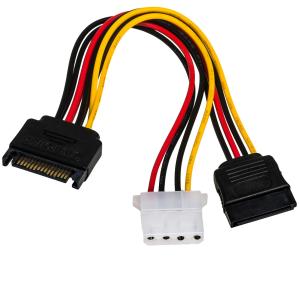 China 18AWG Power Cable Cord 15 Pin SATA Male To 4 Pin IDE Molex female For Motherboard And Hard Disk on sale