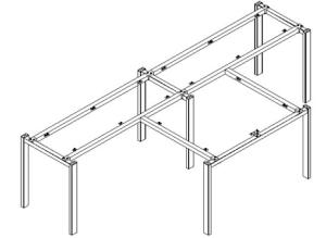 2 seater T type desktop partition metal frame ,#208