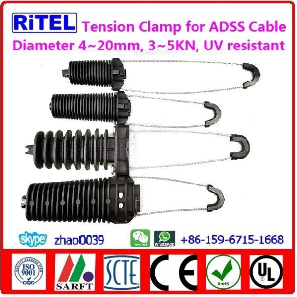 ADSS layer-stranded fiber optic cable ADSS-48C, 100M SPAN, DOUBLE PE SHEATH