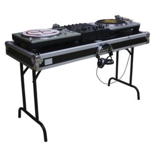 Black Laptop Dj Flight Case Desk With Fold Out Legs