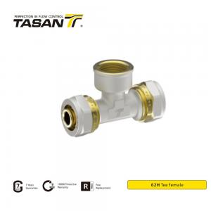 China Sanitary Brass Compression Fittings Female Compression Tee 16mm-25mm wholesale
