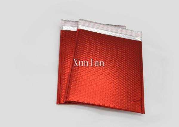 Quality Matte Red Bubble Wrap Mailing Envelopes CD Size Printed With 2 Sealing Sides for sale