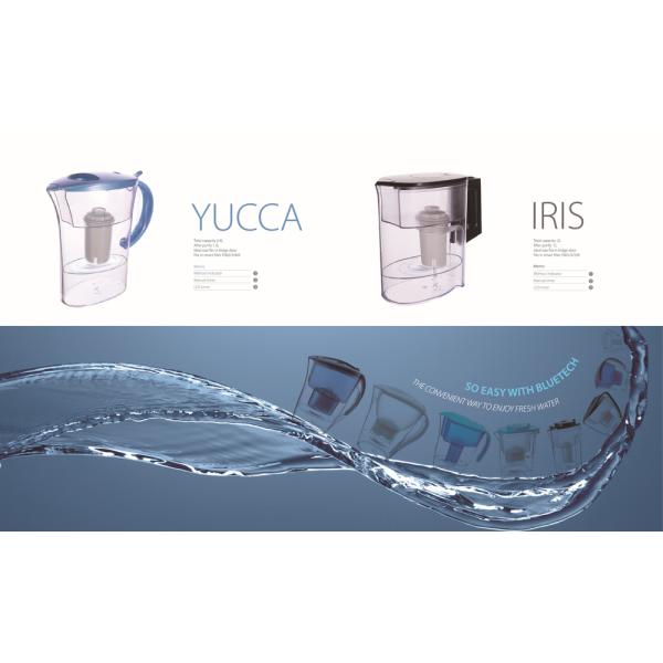 Activated Carbon Resin Alkaline Water Filtration Pitcher 2.4 L Capacity
