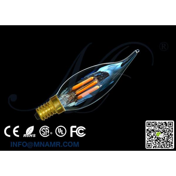 LED Bulb C32 Tipped Clear Glass 120v 240v E14 1w 2w 3w 4w 6w Candle Bulbs 3000k for Chandelier Lights