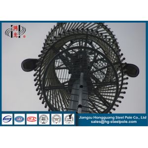 China HDG Telescopic Telecommunication Towers , Monopole Cell Tower  With Lights wholesale
