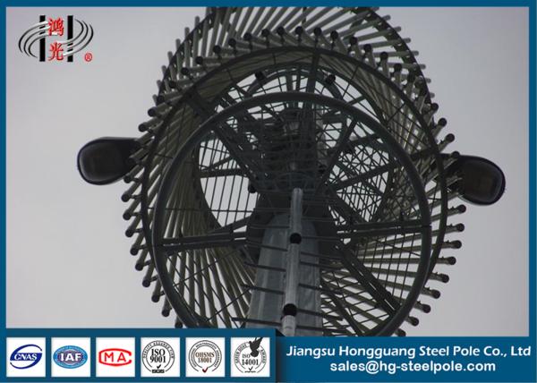 Quality HDG Telescopic Telecommunication Towers , Monopole Cell Tower  With Lights for sale