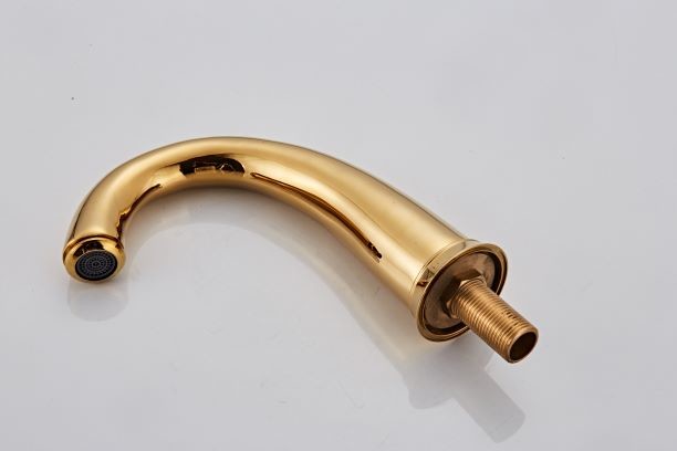 Electroplate Double Handle Rose Gold Wash Basin Faucet