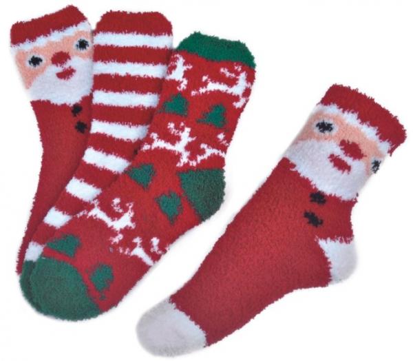 Quality Polyester plush therapy foot spa socks Christmas theme Winter for sale