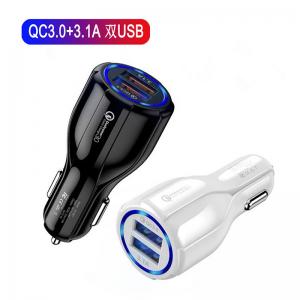 China QC3.0 Fast Charge 3.1A Dual USB Car Mobile Phone Charger wholesale