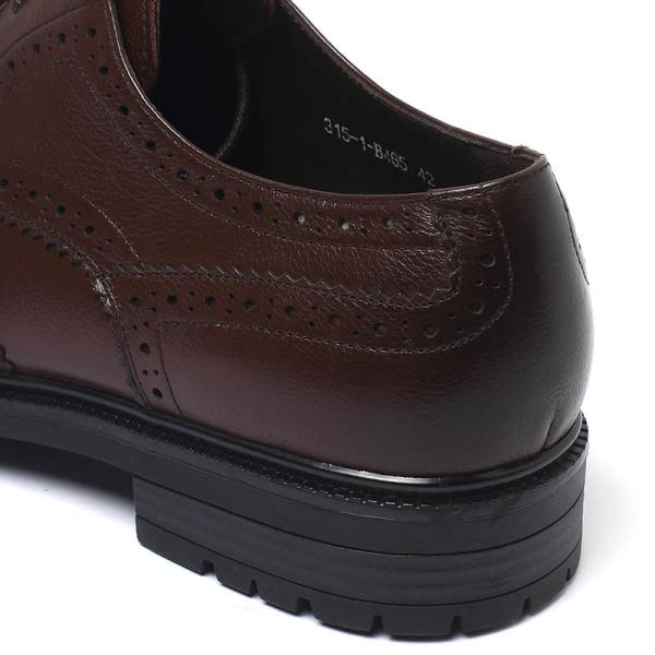 Anti Skid Dark Brown Lace Up Mens Leather Dress Shoes