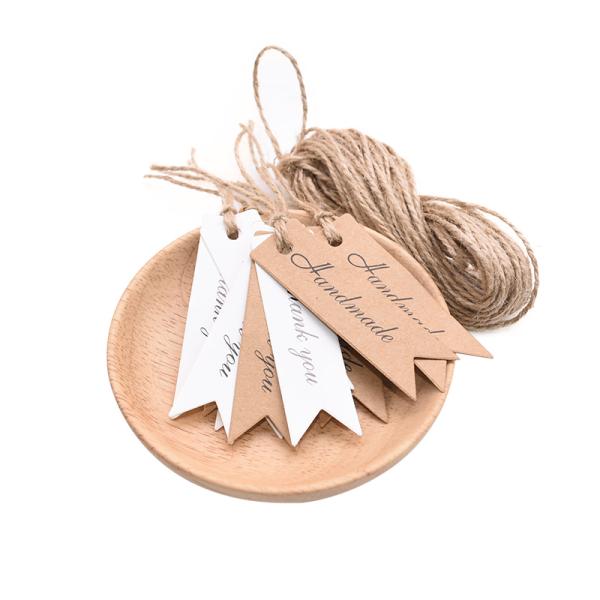 Recycled Kraft Cardboard Hang Tag Printed Logo Paper Elastic Cord String Swing Clothing Hang Tags