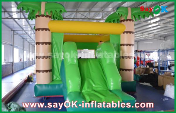 Quality Customize Coconut Tree Green Inflatable Bouncer House For Playing for sale