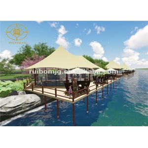 Construction Glamping Luxury Hotel Tents Three Layers Fabric Material