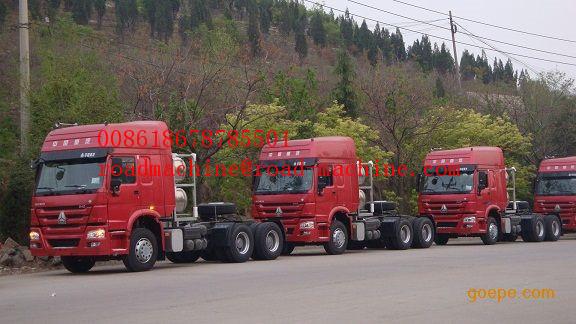 Quality ZZ4257N3237CZ Prime Mover Truck Sinotruck Howo 6 x 2  Tractor Head  420HP Engine, left hand drive for sale