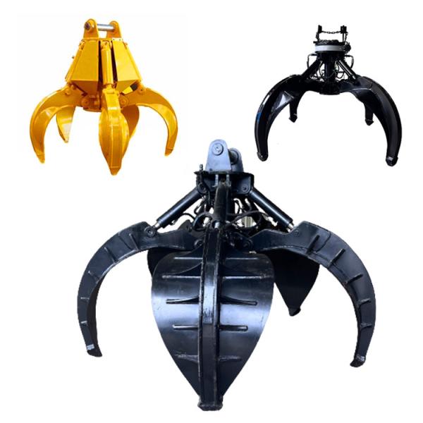 Quality 30-40 Ton Excavator Orange Peel Grapple , Manual Rock Grab For Excavator for sale
