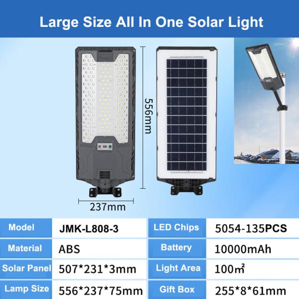 7000k All In One Solar Street Light IP65 Solar Street Lights Outdoor For Paths And Parking