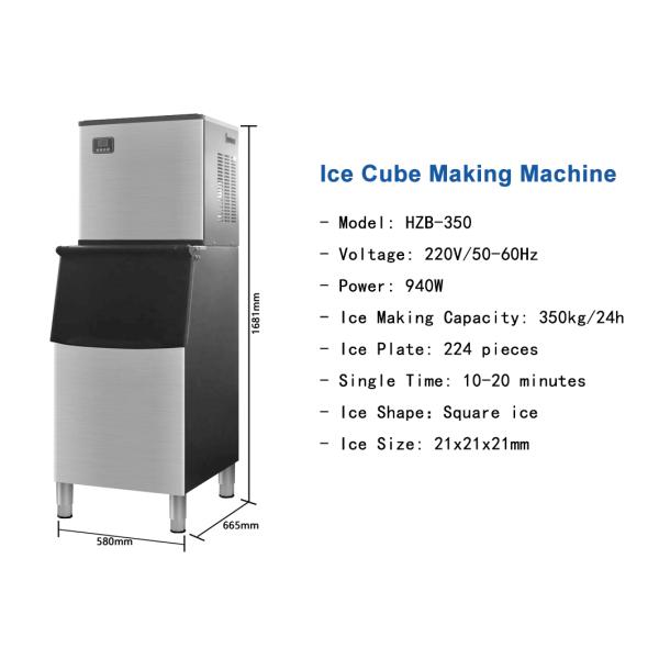 350kg Automatic Stainless Steel Ice Cube Machine for Commercial Electric Ice Block Making Machine Single Time 10-20min