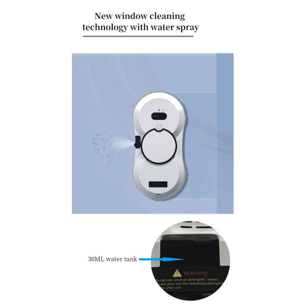 Ultra Thin Edge Detection Glass Cleaning Robot 80W 240v Water Jet Vacuum Cleaner