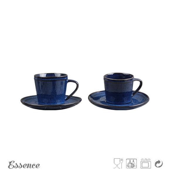 Quality 4OZ Ceramic Tea Coffee Set / Tea Cup Set Reactive Glaze For Office / Home for sale