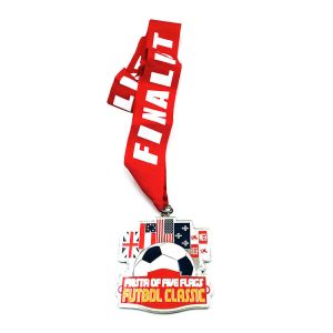 China Red Ribbon Custom Metal Medals And Awards with national flags wholesale
