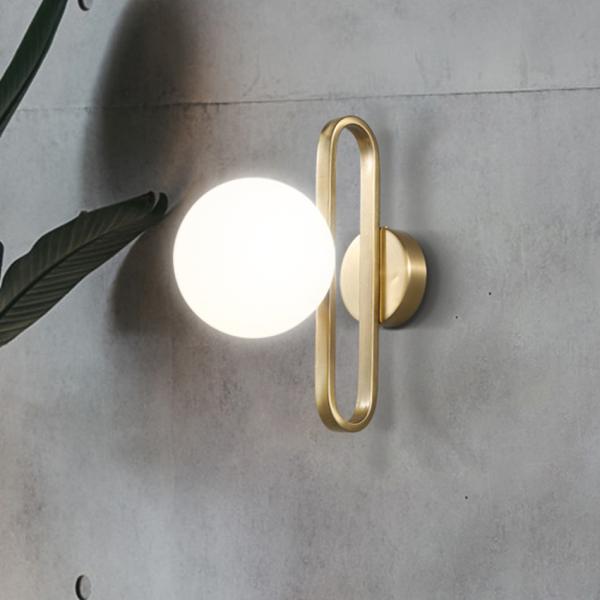 Nordic Bedside Wall Lamp modern golden Indoor bedroom Corridor stairs loft Glass Ball Wall Lamp(WH-OR-238)