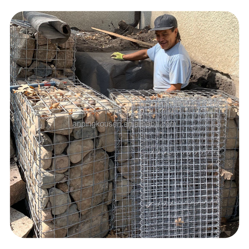 1x1x2 and 2x1x1 Sizes Welded Wire Mesh Gabion Retaining Wall Cage for Ocean Protection