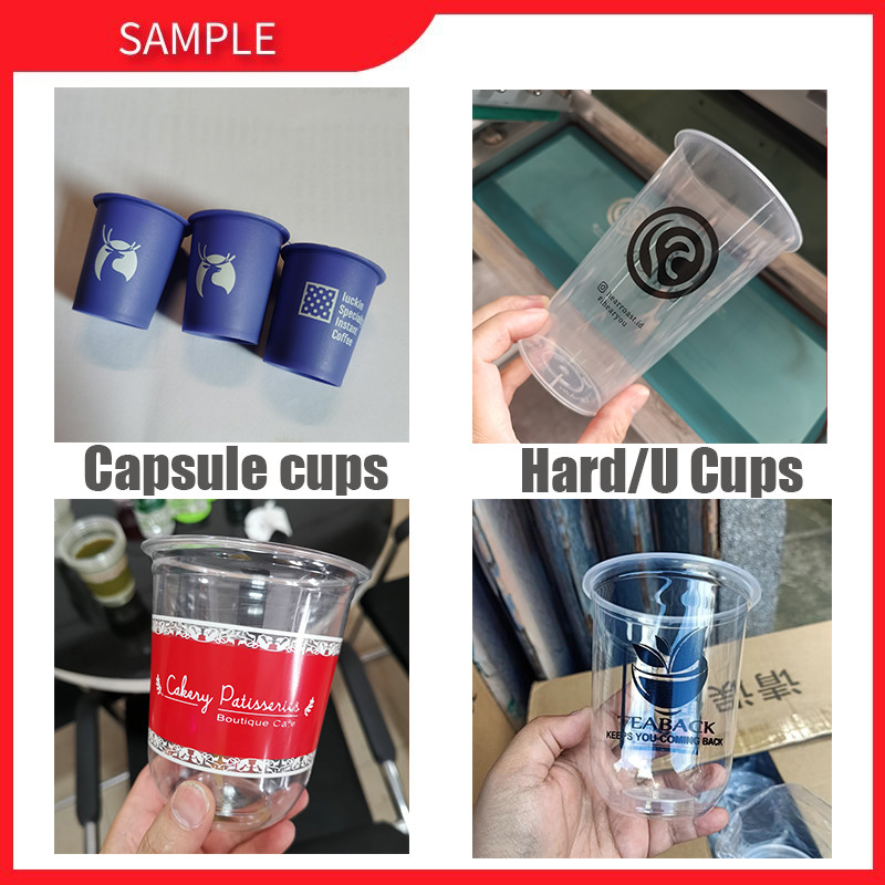 800x800x1200mm Milk Tea Cup Printing Machine Pneumatic Single Color Screen Printer