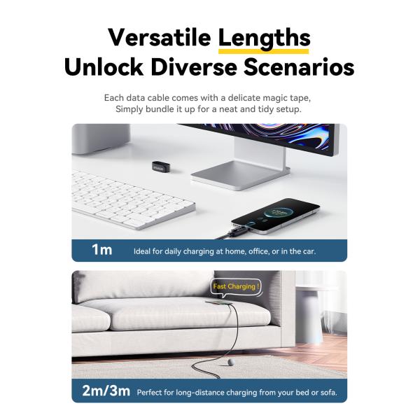 Cotton Yarn USB A To Type C Cable 100W ESSAGER ES-X57 Series