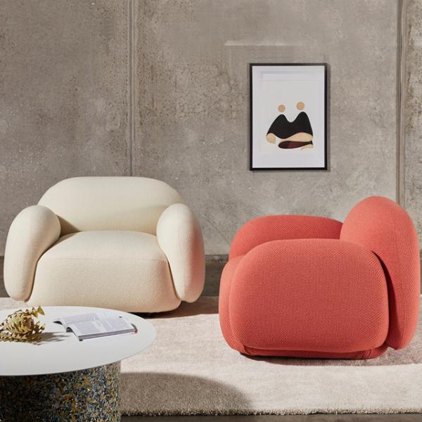 160cm Creative Leisure White Teddy Armchair Tufted Design