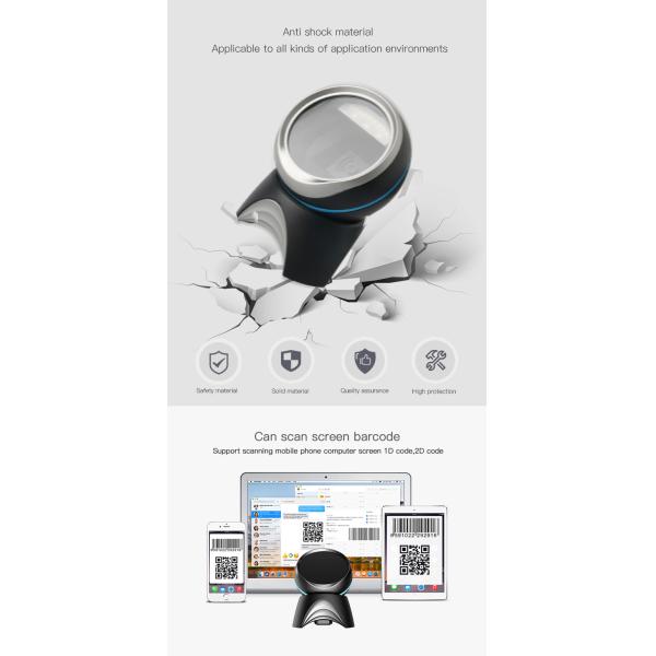 Omnidirectional Table Mounted Code Reader 2D Desktop Barcode Scanner With Display Screen