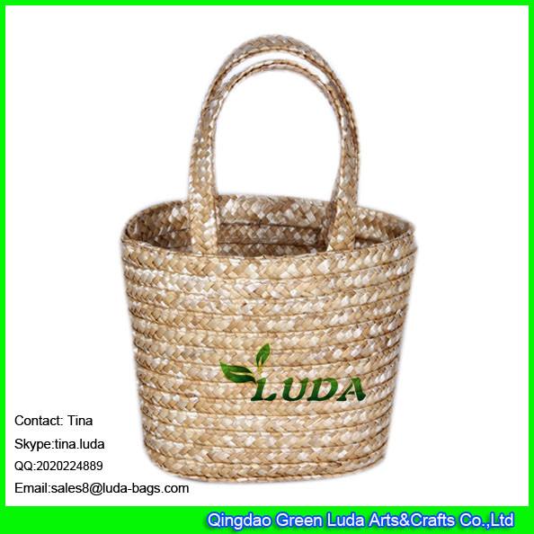 Quality LUDA natural small tote bag promotion cosmetic wheat straw bags for sale
