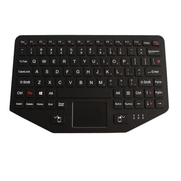 Quality Industrial Ruggedized Vehicle Keyboard IP65 USB PS2 Interface With Touchpad Fn Keys for sale
