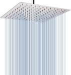 Ultra Thin Square SS Rainfall Shower Head Matte Black Polished