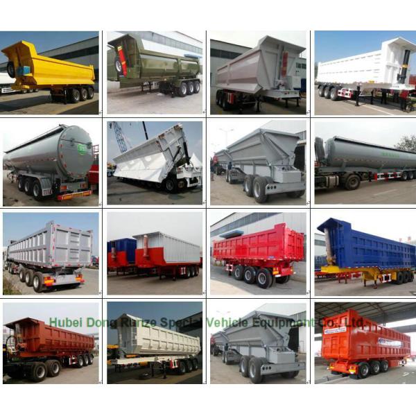 Heavy Duty U Shape End Tipping Rear Dump Semi Trailer For Truck 35 - 45 Ton