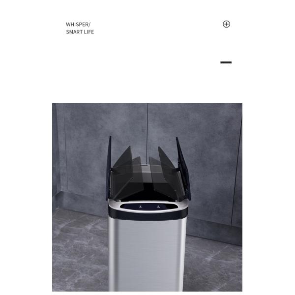 Square Motion Sensor Waste Bin OEM ODM Touchless Stainless Steel Trash Can