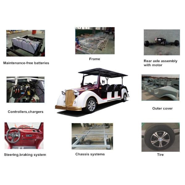 Retro Electric Sightseeing Bus With 11 Sofa Seats For Hotels / Resorts / Party