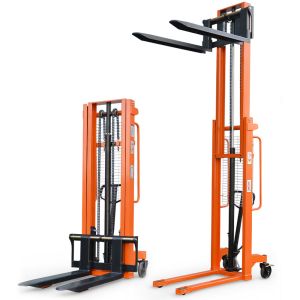 3M Secure 280mm Double Mast 1T Manual Forklift Stacker Trolley