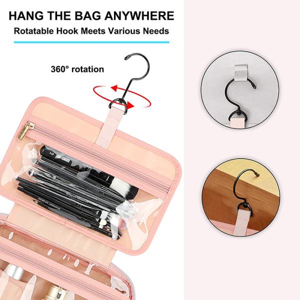 Xl Waterproof Hanging Travel Toiletry Bag Makeup Organizer Hook 11X3.9X7.9"