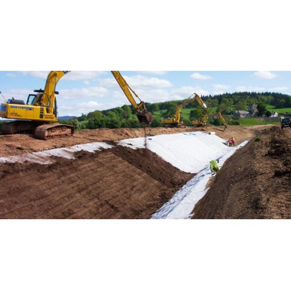 Short Fiber Needle Punched Polyester Non Woven Geotextile Fabric For Landscape Drain