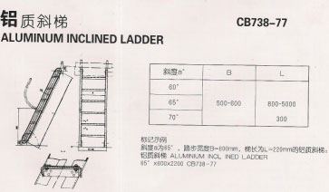 Aluminum Boarding Ladder Swimming Pool Inclined Ladder 50kgs Max. Load